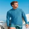 CRYSULLY Running Shirts for Men Hiking Sun Shirt Man Tees Pullover Fishing Lightweight Breathable Tops Blue Green L view 2