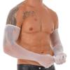Hedmy Men's Semi Sheer Glossy Long Tulle Gloves Elbow Length Opera Party Armsleeve Arthritis Gloves White One Size view 4