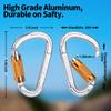 FVW 10 Pack Heavy Duty Climbing Carabiners, 25KN UIAA Certified Auto Locking Rock Climbing Carabiners Clips for Hammocks, Swing, Locking Dog Leash and Harness, Camping, Hiking & Utility (Silver) view 2