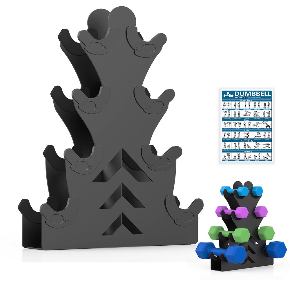 Dumbbell Storage Rack Weight Organizer Rack Only for Home Gym Weight Rack No need Assembly (4-Tier)