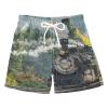 Aflyko Boys' Board Shorts Steam Train Mountain Swim Trunk Beach Swimwear S view 1