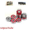 SUOFEILAIMU 10pcs Red Bearing 608 Double Rocker Inline Skates Bearing 608rs Skateboard Wheel Roller Longboard Board Bearings (Color : 608rs ABEC-9) view 2