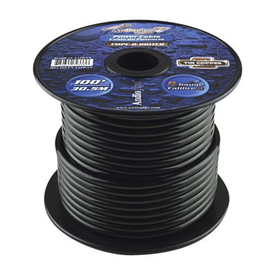 Audiopipe Marine 8 Gauge Power Cable Flexible Tinned Copper, Marine Grade, Black 100 feet (TMPC-8-100TCB)