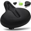 CDYWD Oversized Bike Seat for Men & Women, Comfortable Gel Padded, Extra Wide Bicycle Seat Cushion Comfort, Replacement Saddle for Peloton, Stationary Exercise Bike, Mountain Bike, Cruiser, City Bike view 1