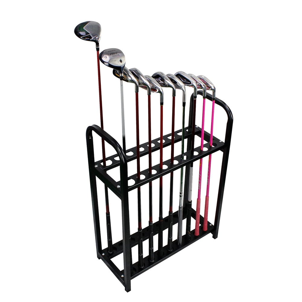 Fetcoi Golf Putter Stand, 18-Putter Rack, Black Steel, Organizer for Golf Club Set Storage