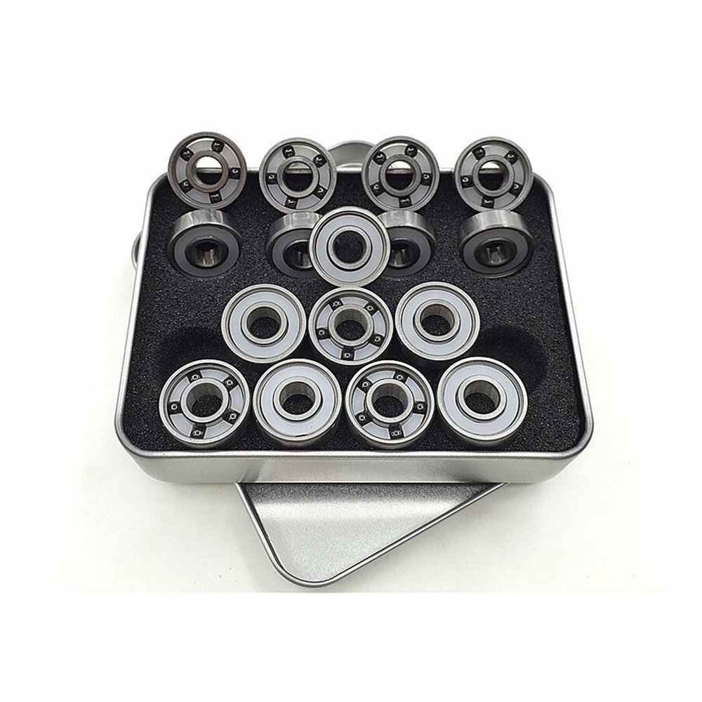 SUOFEILAIMU 16pcs 608 Si3n4 Ceramic Bearing 5 Balls Professional Inline Skates Skateboard Bearing 8mm Scooter Bearings 608