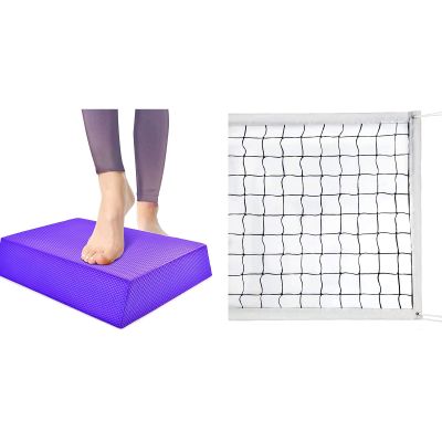 Balance Board Foam Pad Yoga Mat, 12.2X9.4X2.4'' Rocker Board Physical Therapy, Volleyball Nets, Professional Volleyball Net, Portable Volleyball Replacement Net for Backyard Schoolyard Sports Beach