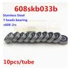 SUOFEILAIMU S608-2rs Stainless Steel Bearings 8x22x7mm Roller Skate Bearing with Grease 608-2rs Bearing (Color : 10pcs s608-2rs) view 2
