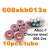 SUOFEILAIMU 608-2RS Red Skates Bearing 608 Skateboard Long Board Bearings for Skateboard Scooter Wheels 3D Printer 608 Bearings (Color : 10pcs 608 2rs ABEC-7) view 3