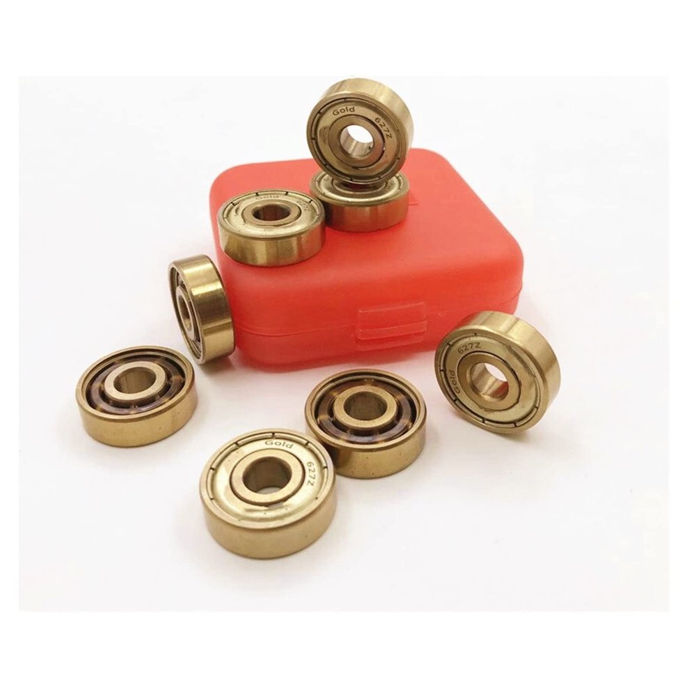 SUOFEILAIMU 8pc 627z Bearing 7x22x7mm ABEC-9 Gcr15 Quad Skate Bearing 627 Artistic Skate Bearing Skateboard Scooter Bearings (Color : 8pcs 627z Gcr15 Gold)