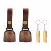 kcrygogo Loud Bear Bells with Leather Button Strap and Emergency Whistle for Survival, Hiking, Biking, Fishing, Climbing2sets view 1