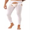 Hularka Men's Mesh Sheer Yoga Pants See Through Compression Tights Workout Leggings Hollow Out Bottom White One Size view 2