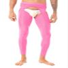 Zaldita Men's Compression Pants Transparent Sports Yoga Leggings Workout Tights Sheer Hot Pants Pink One Size view 1