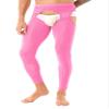 Zaldita Men's Compression Pants Transparent Sports Yoga Leggings Workout Tights Sheer Hot Pants Pink One Size view 2