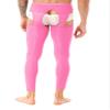 Zaldita Men's Compression Pants Transparent Sports Yoga Leggings Workout Tights Sheer Hot Pants Pink One Size view 4