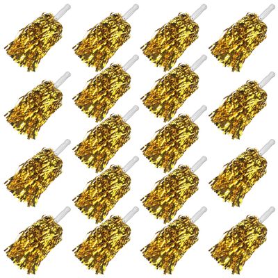KDPATFAV 18PCS Cheerleading Pom Poms Metallic Foil Plastic Pom Poms with Baton Handle for Game Sports Squads Dancing Party Football Basketball Club Spirit Sports Stage Performance Celebration (Gold)