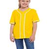 ACEFAST INC Kids Baseball Jersey Button Blank Softball Team Uniform Girls Boys Hip Hop T-Shirt Solid Color Sweatshirt Yellow view 1
