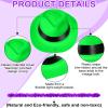 JaGely 48 Pieces Neon Party Supplies 24 Neon Gangster Hats 24 Pcs Feather Boas for Mardi Gras Carnival Glow Wedding Party(Color,Plastic) view 4