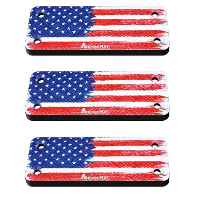 ANTREEMAG Gun Magnet Mount, 55 lb Rating,Magnetic Gun Holster| Rubber Coated Gun Holder for Handgun, Shotgun, Rifles, Revolvers| Beside Holster, Using in Cars, Trucks, Wall, Desk (3-Pack US Flag)