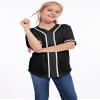 ACEFAST INC Kids Baseball Jersey Button Blank Softball Team Uniform Girls Boys Hip Hop T-Shirt Solid Color Sweatshirt Black view 2