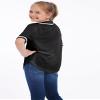ACEFAST INC Kids Baseball Jersey Button Blank Softball Team Uniform Girls Boys Hip Hop T-Shirt Solid Color Sweatshirt Black view 3