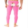 LiiYii Men's Mid Hollow Out Underwear Pants Long Thermal Bottoms Leggings Slim Fitted Sport Tights Pink One Size view 4