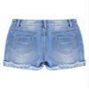 Aislor Kids Girls Denim Distressed Ripped Shorts Stretch Holes Raw Hem Jean Shorts Hot Pants Bottom with Pockets Light Blue 6 Years view 2