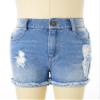 Aislor Kids Girls Denim Distressed Ripped Shorts Stretch Holes Raw Hem Jean Shorts Hot Pants Bottom with Pockets Light Blue 6 Years view 3