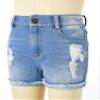 Aislor Kids Girls Denim Distressed Ripped Shorts Stretch Holes Raw Hem Jean Shorts Hot Pants Bottom with Pockets Light Blue 6 Years view 4
