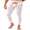 LiiYii Men's Mid Hollow Out Underwear Pants Long Thermal Bottoms Leggings Slim Fitted Sport Tights White One Size view 2