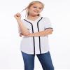 ACEFAST INC Kids Baseball Jersey Button Blank Softball Team Uniform Girls Boys Hip Hop T-Shirt Solid Color Sweatshirt White view 2
