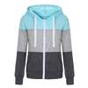 Zip Long Hood Coat Hoodies Women Sleeve Thin Patchwork Casual Jacket Contrast Women's Coat Open Black (Black, XXXXXL) view 1