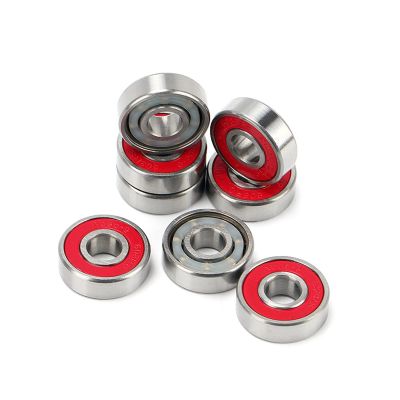 SUOFEILAIMU 8pcs High Speed Skate Bearing 608 Hand Spiner Bearing Red Skateboard Bearing Inline Roller Skate Longboard Bearing (Color : 8pcs ABEC9 1 Seal)