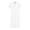 QWENTMTNTY Kaftan for Men Short Sleeve Casual Zip Up Muslim Thobe Dresses Loose Fit Solid Round Neck Beach Summer Robe Dress White view 3