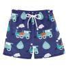 Aflyko Boys' Board Shorts Blue Steam Train Leaves Toddler Swim Trunk Beach Swimwear view 1