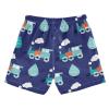 Aflyko Boys' Board Shorts Blue Steam Train Leaves Toddler Swim Trunk Beach Swimwear view 2