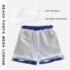 Aflyko Boys' Board Shorts Blue Steam Train Leaves Toddler Swim Trunk Beach Swimwear view 3