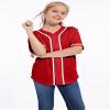 ACEFAST INC Kids Baseball Jersey Button Blank Softball Team Uniform Girls Boys Hip Hop T-Shirt Solid Color Sweatshirt Red view 2