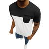QWENTMTNTY Summer T Shirts for Men Short Sleeve Regular Fit Crew Neck Pocket Tee Shirts Casual Contrast Color Athletic Tees Black view 1