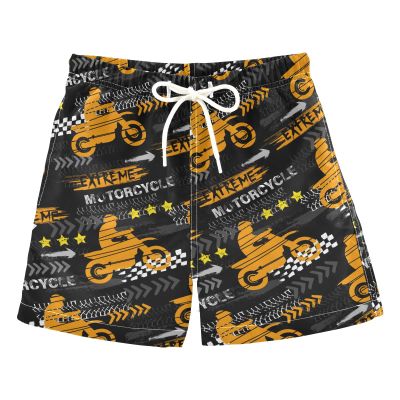 Aflyko Boys' Board Shorts Motorcycle Racer Cool Swim Trunk Beach Swimwear