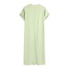 QWENTMTNTY Kaftan for Men Short Sleeve Casual Zip Up Muslim Thobe Dresses Loose Fit Solid Round Neck Beach Summer Robe Dress Green view 4