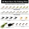 IEVEI 28 Pcs Fly Fishing Flies Kit Portable Handmade Nymph Streamer Flies Assortment Kit with Box Trout Fishing Fly Lures view 2