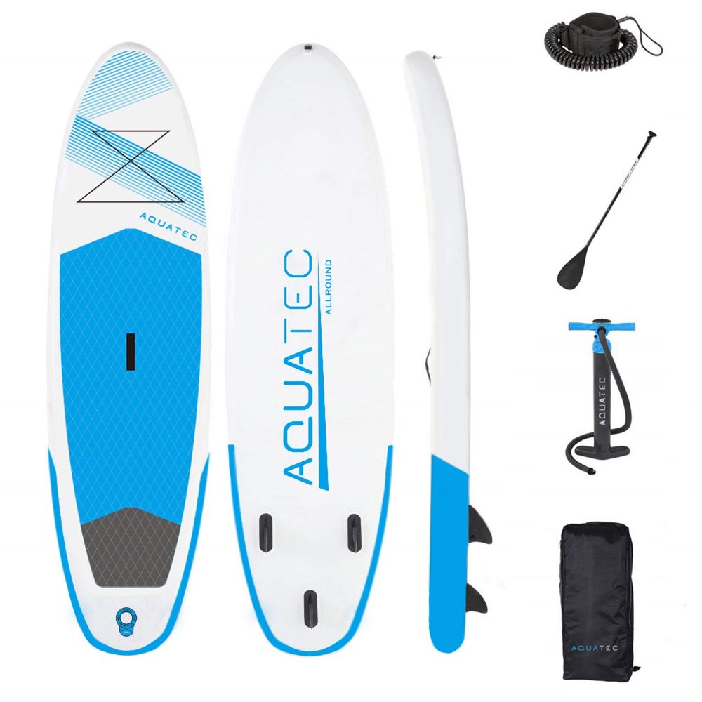 AQUATEC 6" Thick Inflatable Paddle Boards - Premium Paddle Board | SUP Accessories - Adjustable Paddle, Pump & Backpack (10.5ft Pro Board (187lb MAX), without Seat)
