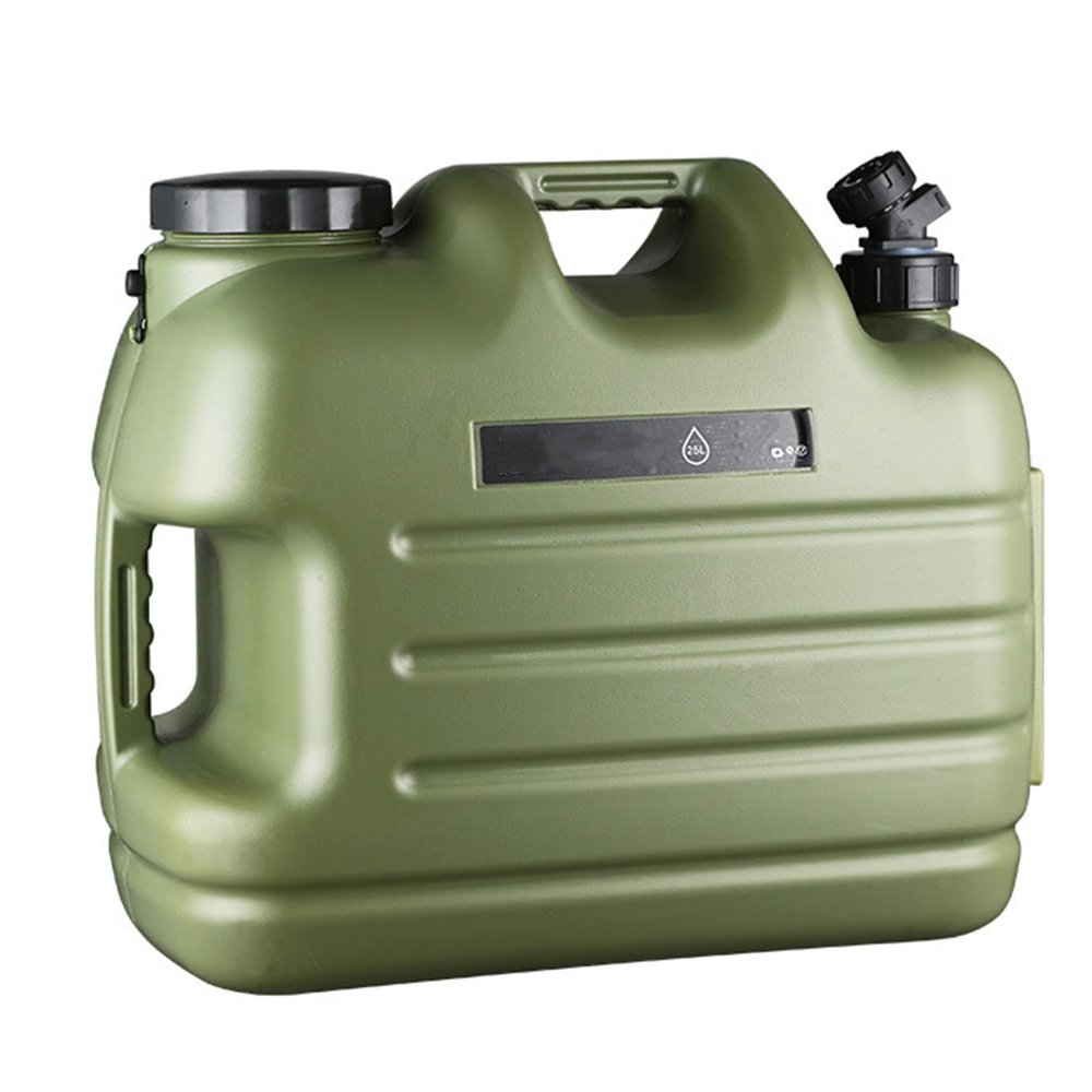 10/18/25L Outdoor Water Storage Containers with Faucet Portable Home Car Large Water Bucket Food-Grade PE Jug Tank for Camping Hiking,25 Liters
