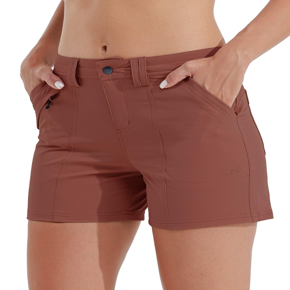 Willit Women's Golf Hiking Shorts Quick Dry Athletic Casual Summer Shorts with Pockets 4.5 in Cacao 16