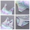 DYMCII Girls One-Piece Rainbow Swimsuits Toddler Kids Mermaid Fishscale Bathing Suits Outdoors Jumpsuit Swimwear w/Cap Lavender 2-3T view 4