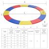 Goplus Trampoline Replacement Pad, 16 15 14 12 10 8FT Spring Cover, No Holes for Poles, Water-Resistant Universal Round Trampoline Accessories Safety Pad (Without Opening Design, Multicolor, 15 FT) view 2