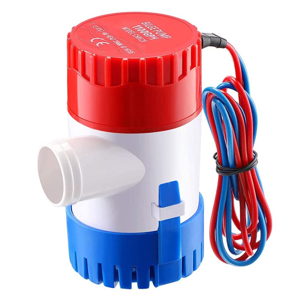 Bilge Pump For Boats 12V 1100GPH Submersible Marine Boat Bilge Non-Automatic Electric Water Pump For Ponds Pools Spas