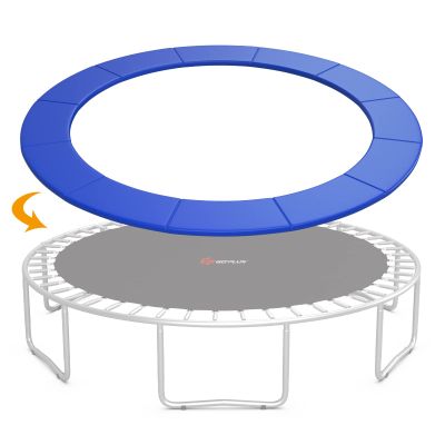 Goplus Trampoline Replacement Pad, 16 15 14 12 10 8FT Spring Cover, No Holes for Poles, Water-Resistant Universal Round Trampoline Accessories Safety Pad (Without Opening Design, Blue, 10 FT)