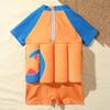 Kids Baby Boys Float Suit with Adjustable Buoyancy Dinosaur Floatation Swimsuit Floating Swimwear Bathing Suit Toddler Swim Vest with 8 Removable Buoyancy Sticks Orange Dinosaur + Guitar 3-4 Years view 4
